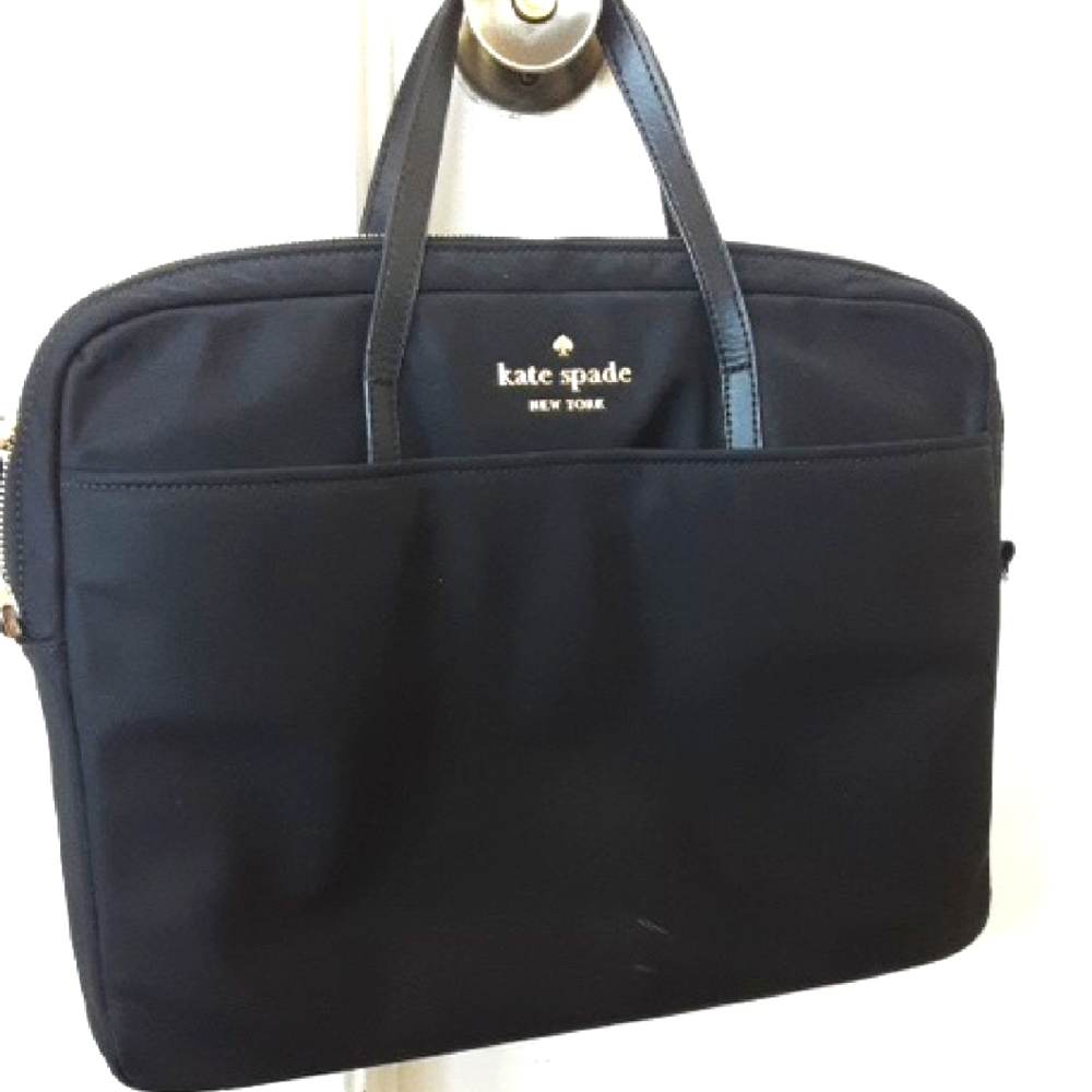 Kate Spade Black Laptop Bag with Structured Design